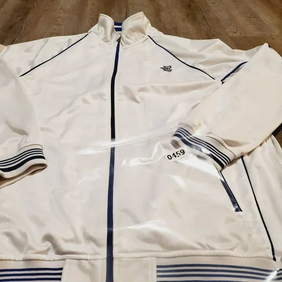 Starbury Men's Medium Basketball/Workout/Streetwear/Active Jacket White/Blue Med - Picture 4 of 8